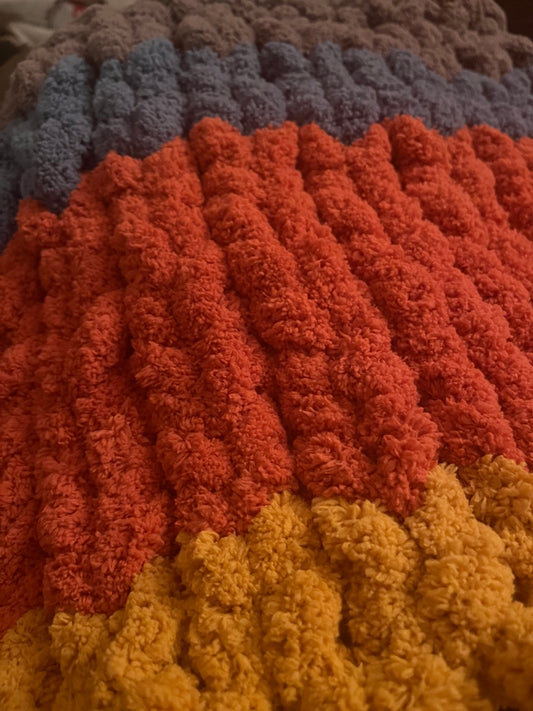 Handmade Chunky Knit Blanket – Super Soft Cozy Throw – Large Bulky Yarn Blanket for Couch, Bed, or Gift